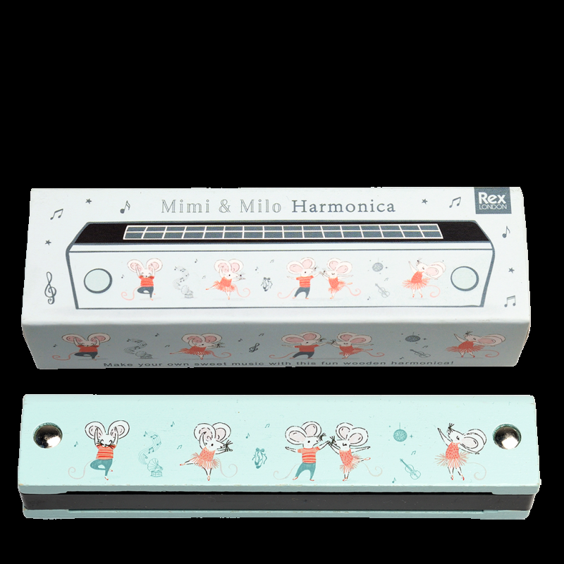 Rex London Children's Wooden Harmonica - Mouse Ballet