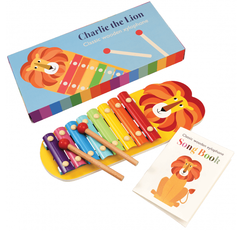 Rex London Children's Xylophone With Song Book - Charlie The Lion