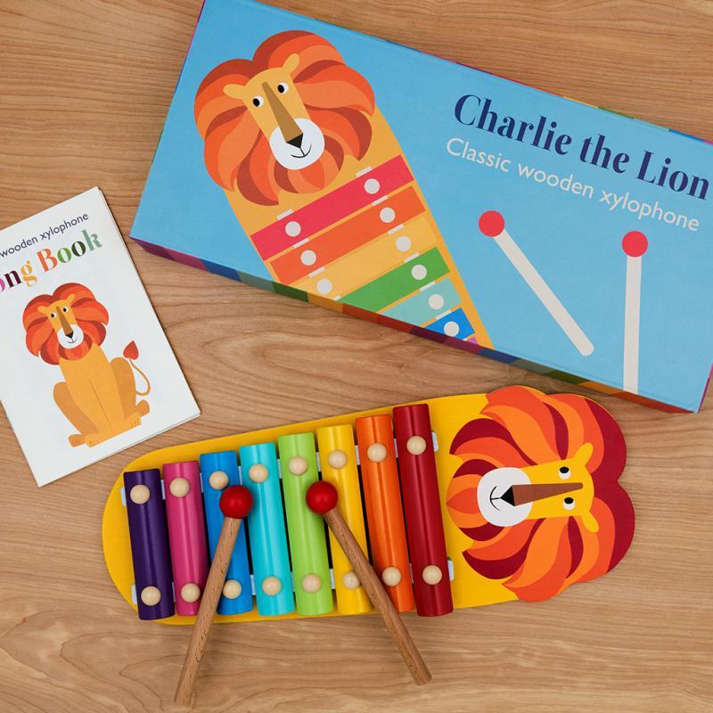 rex london Children's xylophone with song book - Charlie the Lion