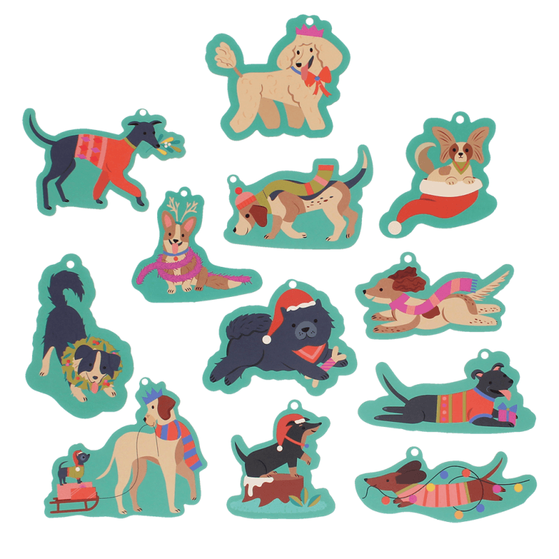 Rex London Christmas Gift Tags (pack Of 12) - Festive Friends