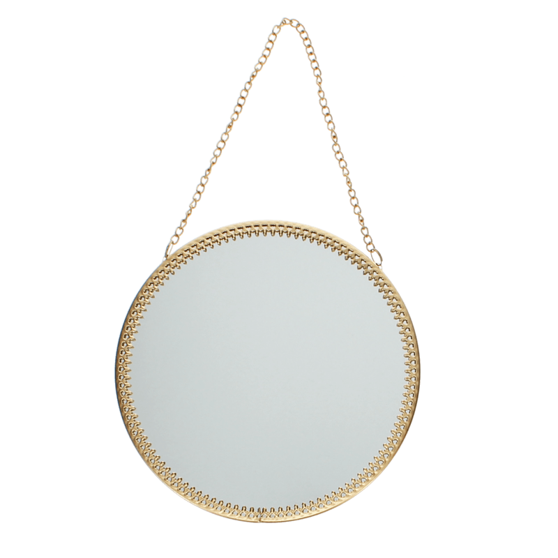 Rex London Circular Hanging Mirror (15.5cm) - Gold Tone