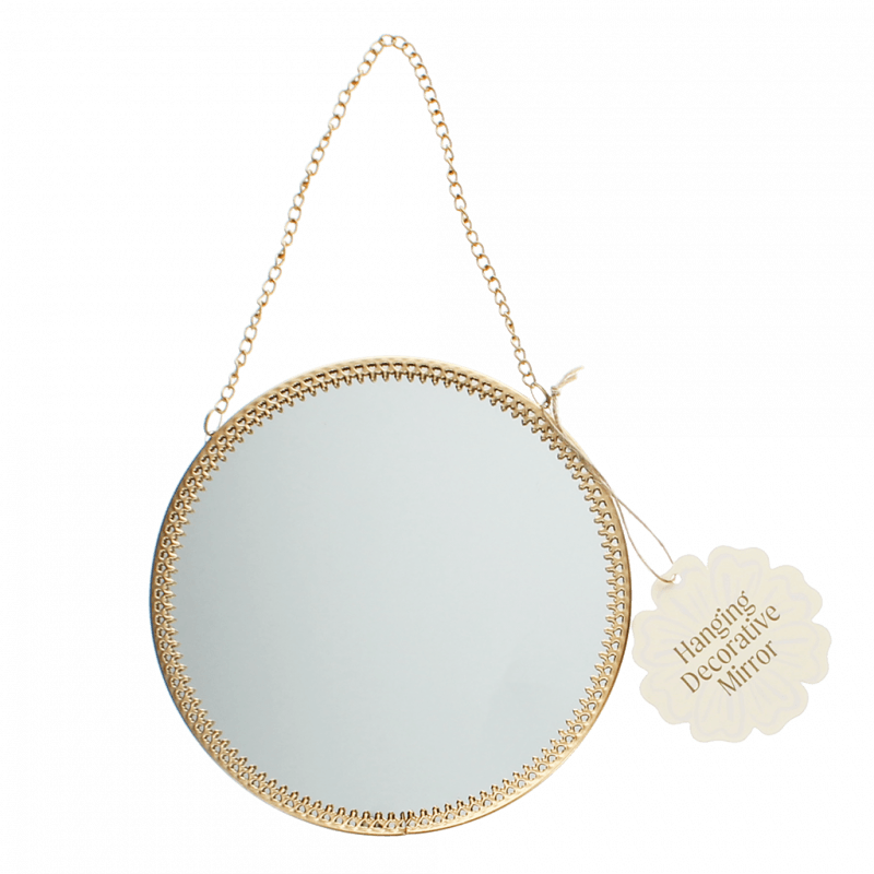 Rex London Circular Hanging Mirror (15.5cm) - Gold Tone