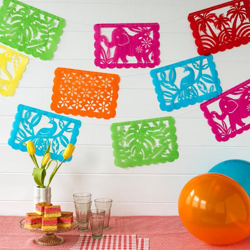 rex london Colourful cut out design tissue paper bunting