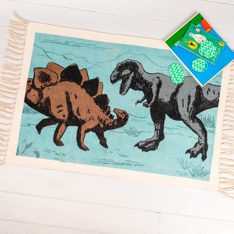 rex london Cotton rug (90 x 60 cm) - Prehistoric Land Dinosaur