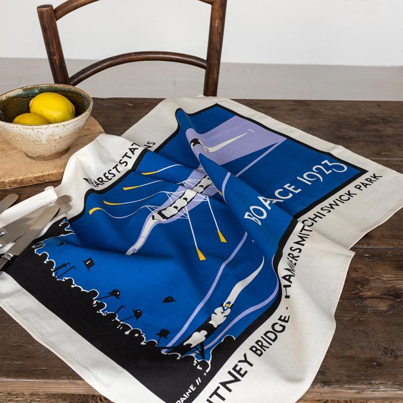 rex london Cotton tea towel - TfL Vintage Poster "Boat Race"