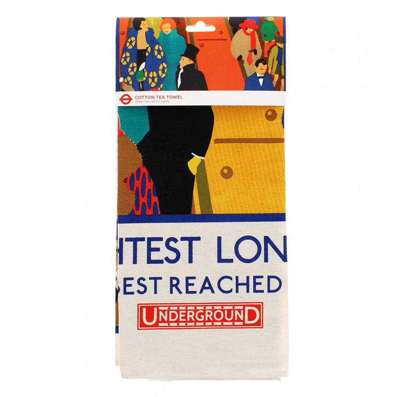 Rex London Cotton Tea Towel - TfL Vintage Poster "Brightest London"