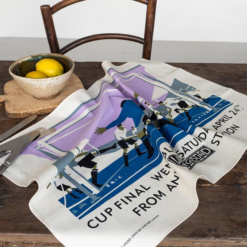 rex london Cotton tea towel - TfL Vintage Poster "Cup Final"