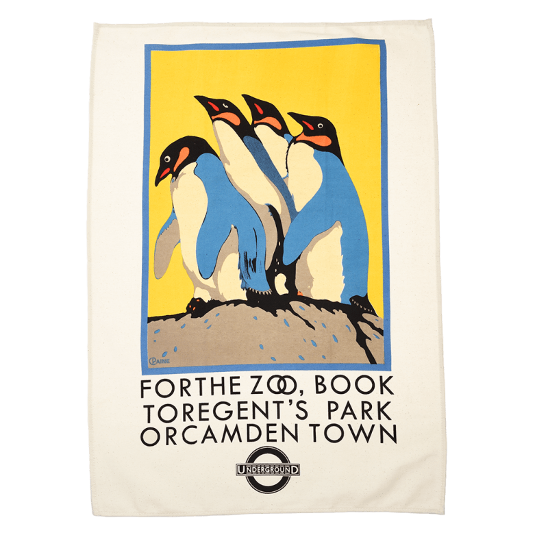 Rex London Cotton Tea Towel - TfL Vintage Poster "For The Zoo "