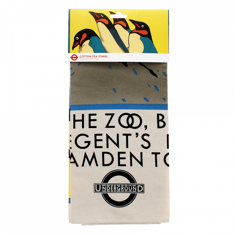 Rex London Cotton Tea Towel - TfL Vintage Poster "For The Zoo "