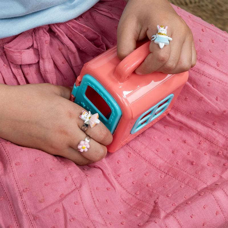 Rex London Cute Rings (set Of 3) - Bunny Cat And Flower