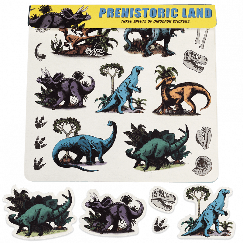 Rex London Dinosaur Stickers (3 Sheets) - Prehistoric Land
