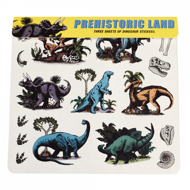 Rex London Dinosaur Stickers (3 Sheets) - Prehistoric Land