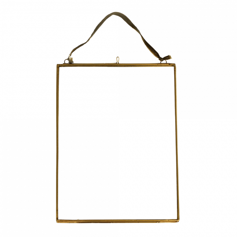 Rex London Double Sided Glass And Brass Metal Hanging Frame (15 X 20cm)