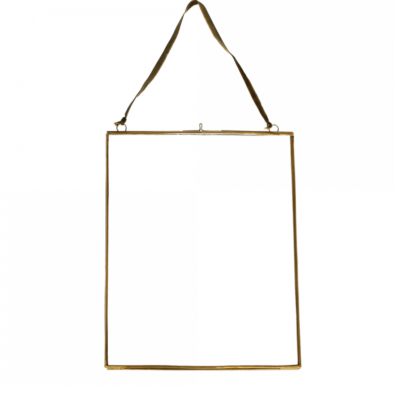 Rex London Double Sided Glass And Brass Metal Hanging Frame (25 X 20cm)