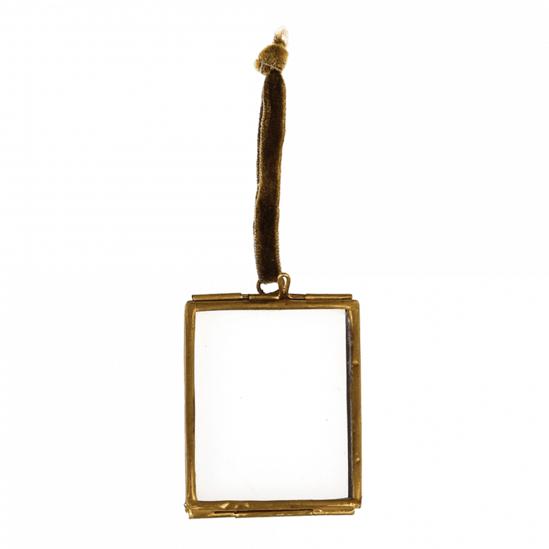 Rex London Double Sided Glass And Brass Metal Hanging Frame (4.5 X 5.5cm)