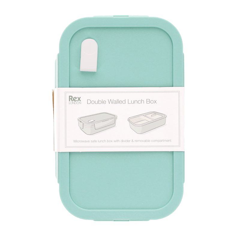 Rex London Double Wall Lunch Box With Divider - Pale Blue