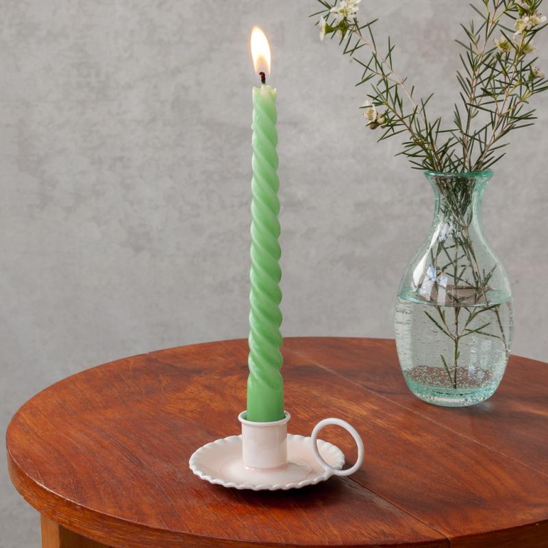rex london Enamel chamberstick candle holder - Soft pink