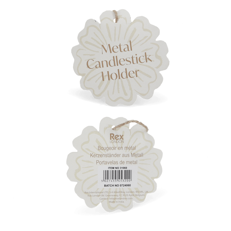 Rex London Enamel Chamberstick Candle Holder - Vibrant Pink