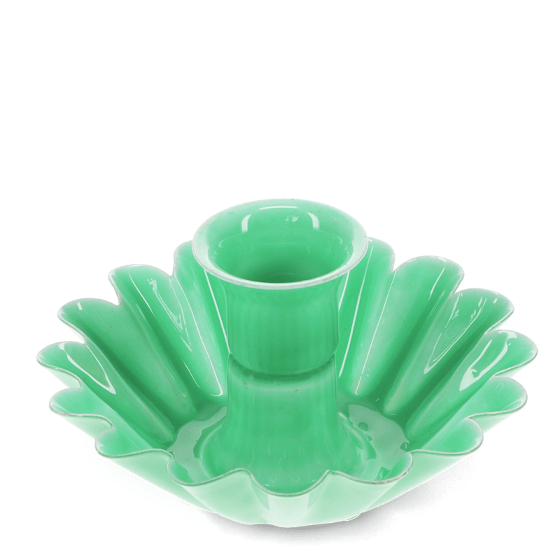 Rex London Enamel Cupped Flower Candle Holder - Green
