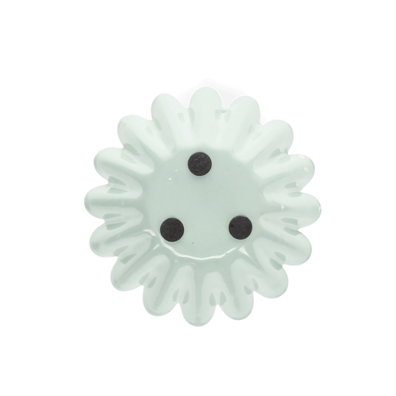 Rex London Enamel Cupped Flower Candle Holder - Light Grey