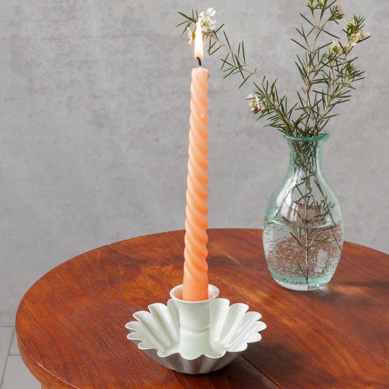 rex london Enamel cupped flower candle holder - Light grey