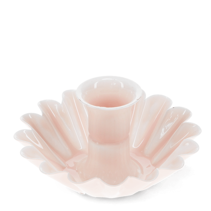 Rex London Enamel Cupped Flower Candle Holder - Soft Pink