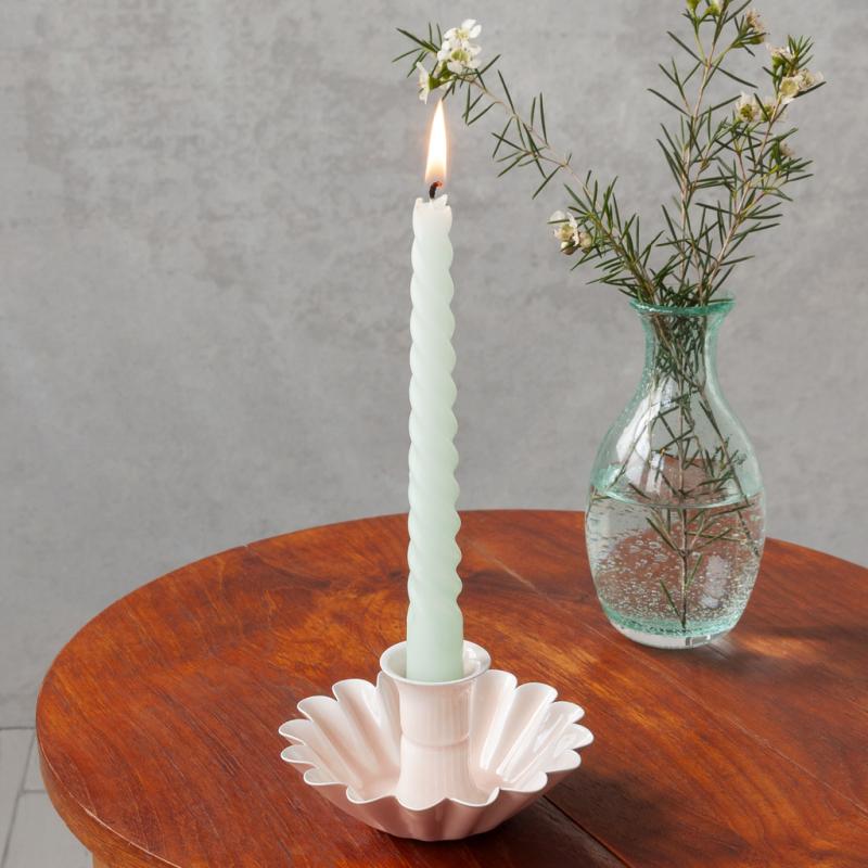 rex london Enamel cupped flower candle holder - Soft pink
