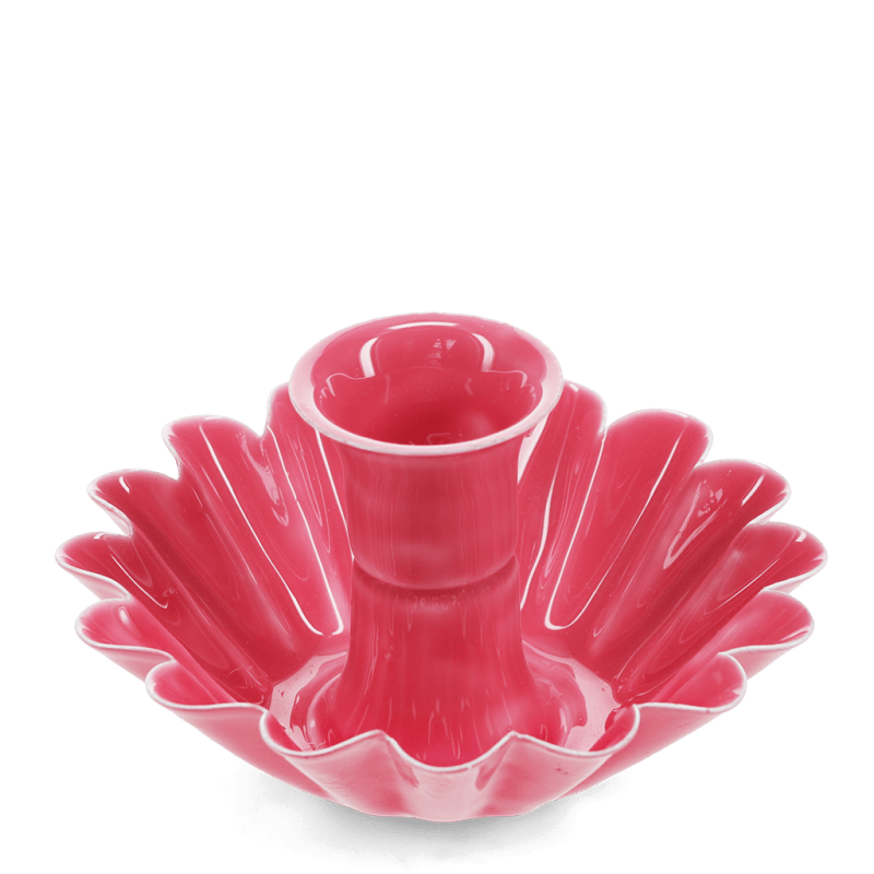Rex London Enamel Cupped Flower Candle Holder - Vibrant Pink