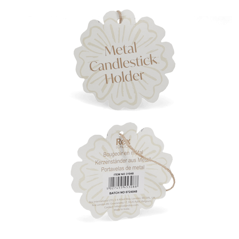 Rex London Enamel Cupped Flower Candle Holder - Vibrant Pink