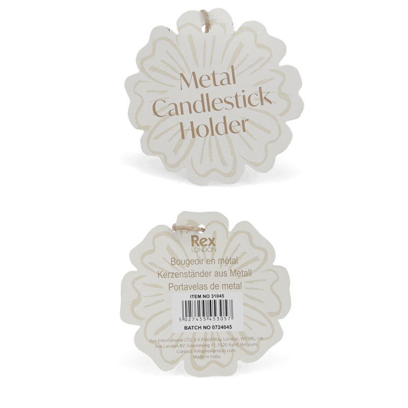 Rex London Enamel Flat Flower Candle Holder - Dark Green