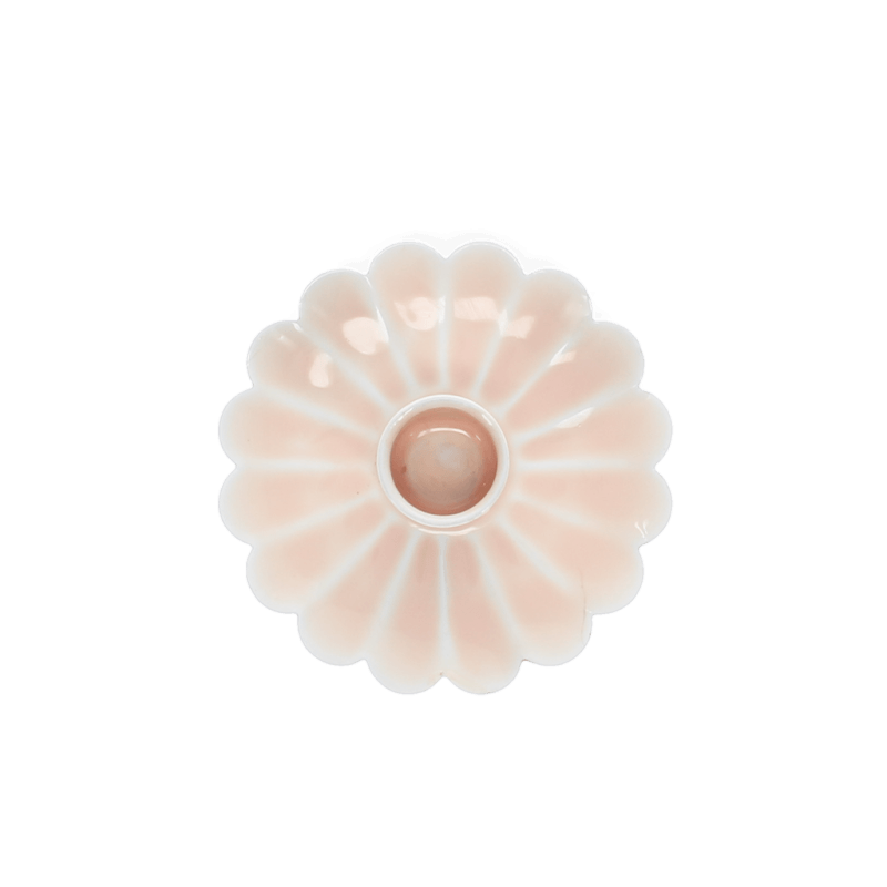 Rex London Enamel Flat Flower Candle Holder - Soft Pink