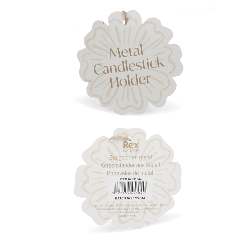 Rex London Enamel Flat Flower Candle Holder - Vibrant Pink