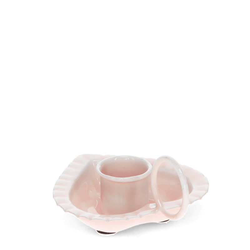 Rex London Enamel Heart-shaped Candle Holder - Soft Pink