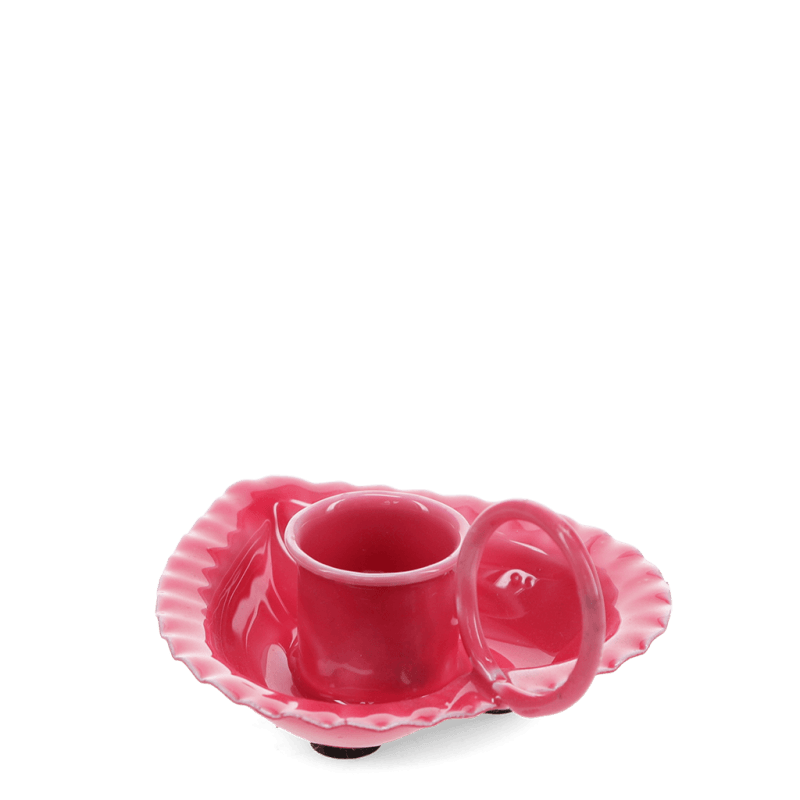Rex London Enamel Heart-shaped Candle Holder - Vibrant Pink