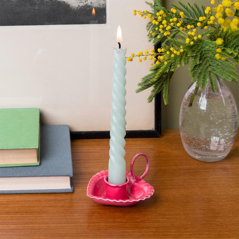 rex london Enamel heart-shaped candle holder - Vibrant pink