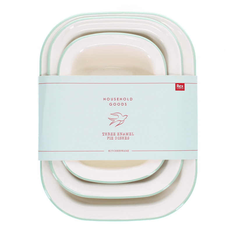 Rex London Enamel Pie Dishes (set Of 3) - Pistachio Green