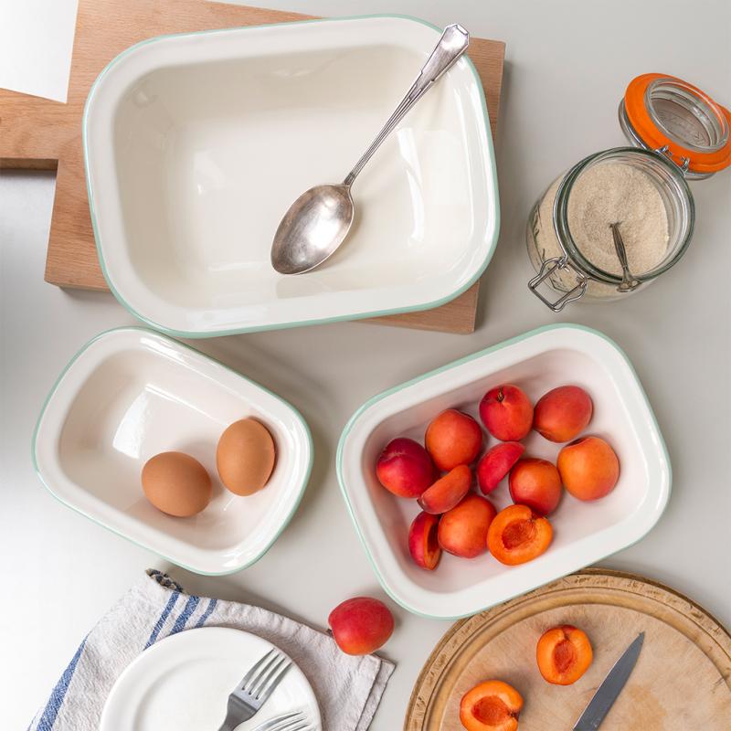 rex london Enamel pie dishes (set of 3) - Pistachio green