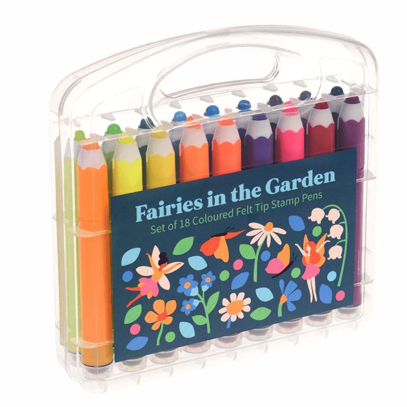Rex London Felt Tip Pens And Stamps (set Of 18) - Fairies In The Garden