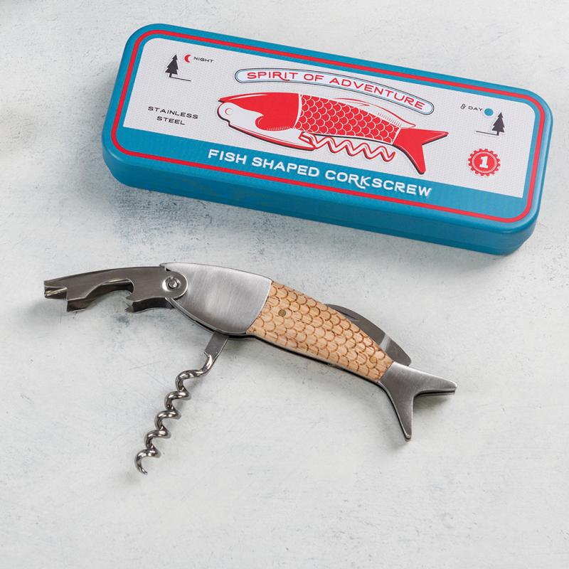 rex london Fish shaped corkscrew in a tin - Spirit of Adventure