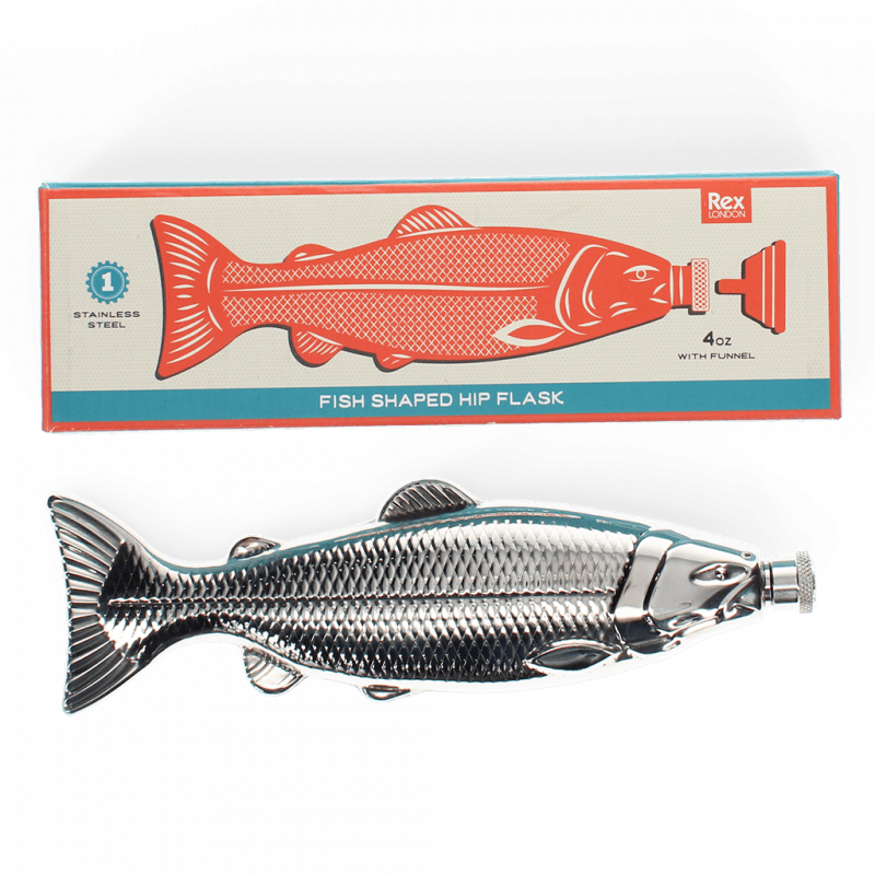 Rex London Fish-shaped Hip Flask (100ml) - Spirit Of Adventure
