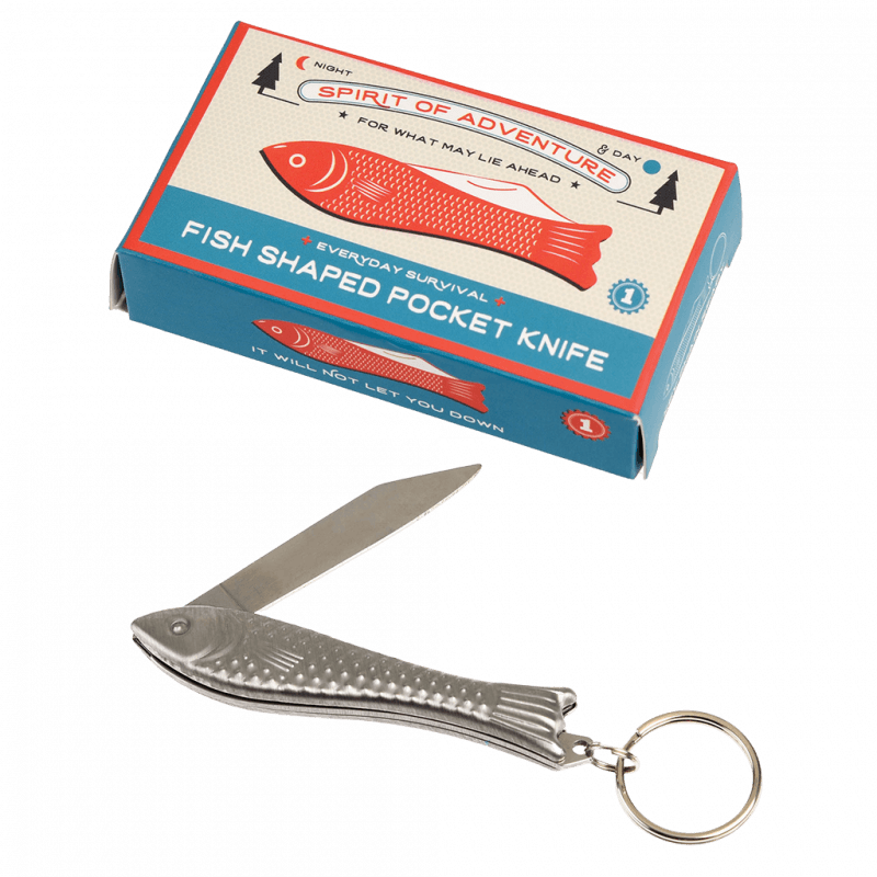 Rex London Fish Shaped Pocket Knife Keyring - Spirit Of Adventure