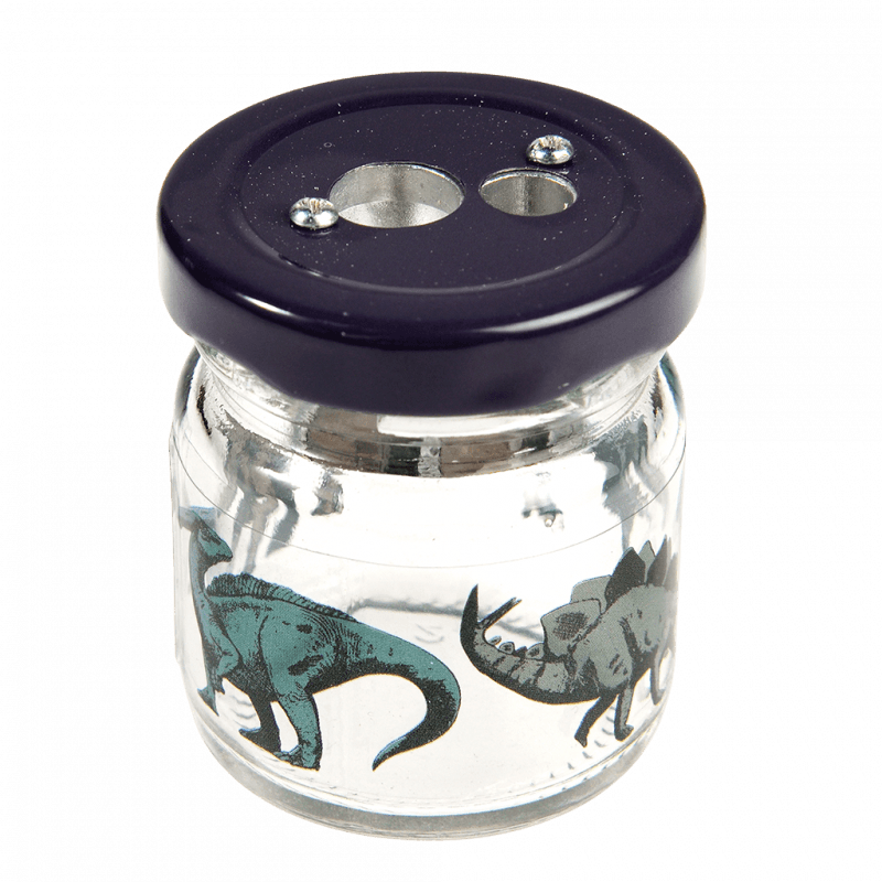 Rex London Glass Jar Pencil Sharpener - Prehistoric Land