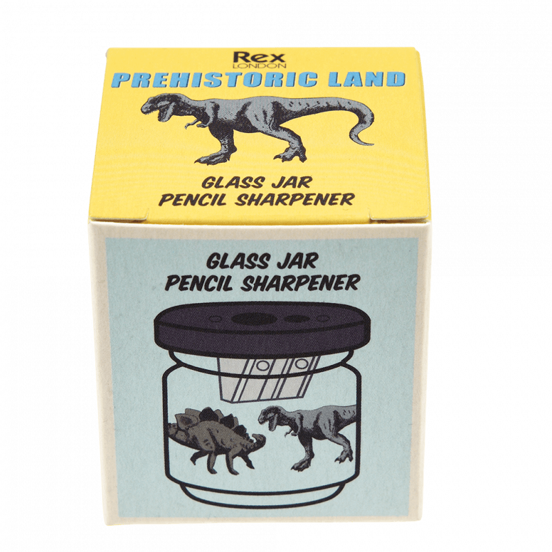 Rex London Glass Jar Pencil Sharpener - Prehistoric Land
