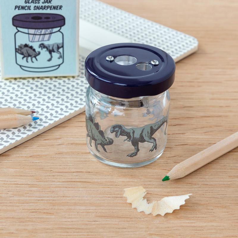 rex london Glass jar pencil sharpener - Prehistoric Land