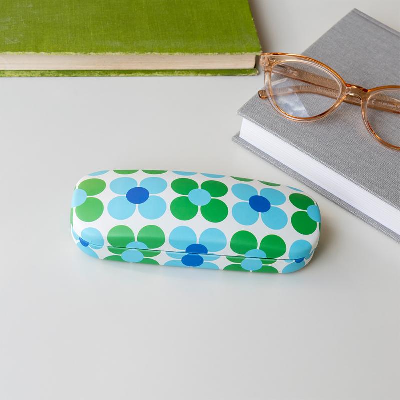 rex london Glasses case & cleaning cloth - Blue and green Daisy