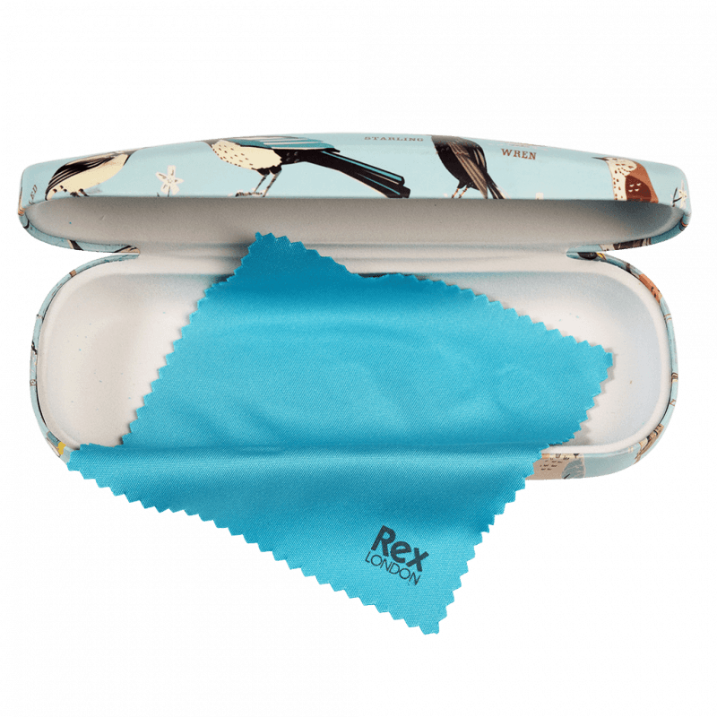 Rex London Glasses Case & Cleaning Cloth - Garden Birds
