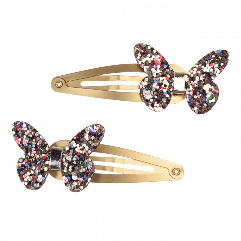 Rex London Glitter Hair Clips (set Of 2) - Fairies In The Garden Butterfly