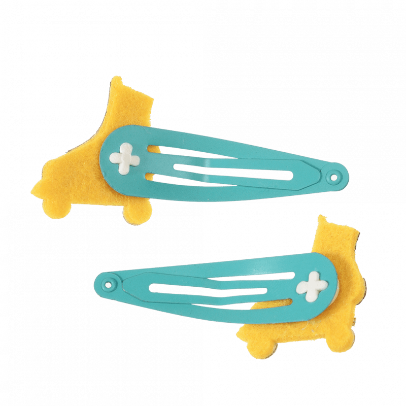 Rex London Glitter Hair Clips (set Of 2) - Roller Skate