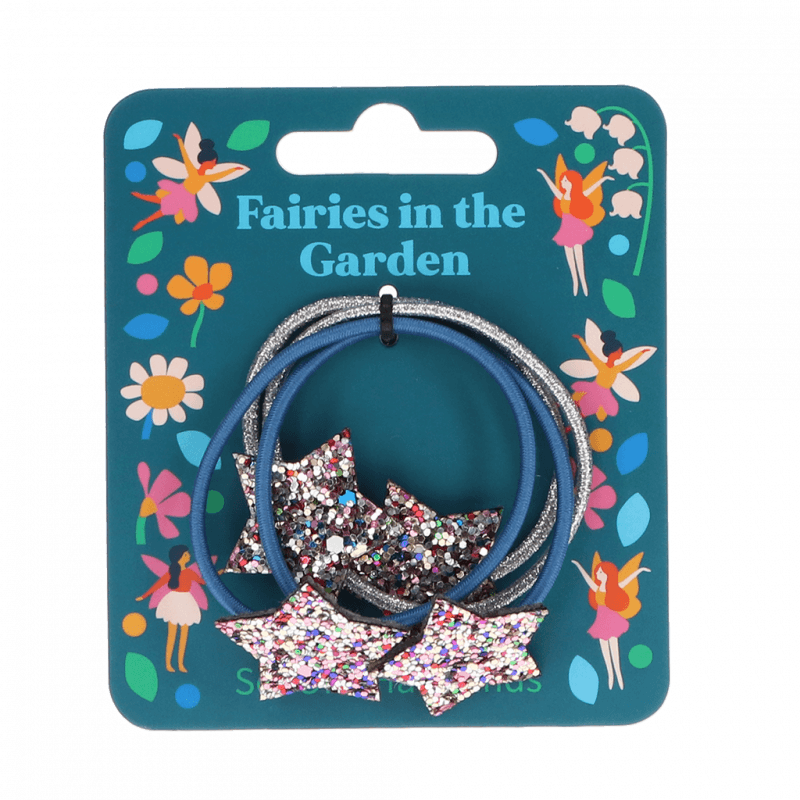 Rex London Glitter Hair Ties (set Of 4) - Fairies In The Garden Star