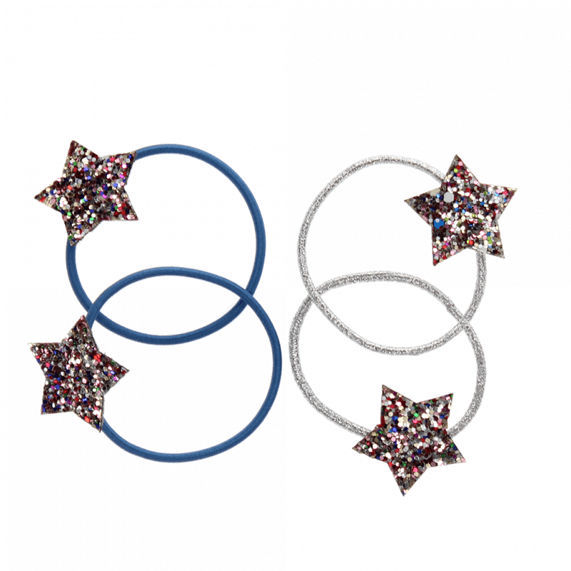 Rex London Glitter Hair Ties (set Of 4) - Fairies In The Garden Star